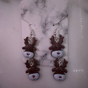Rudolph and his Friends dangled earrings (Adorable) and (HandMade)